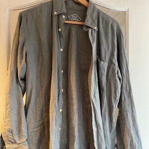Alex Crane Mens Playa 100% Linen Long Sleeve Button Shirt Size M